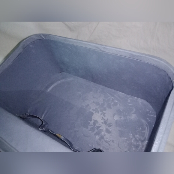 Mid Century Modern MCM Blue Starfrost Train Case Makeup Luggage Retro - Picture 10 of 12